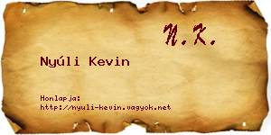 Nyúli Kevin névjegykártya